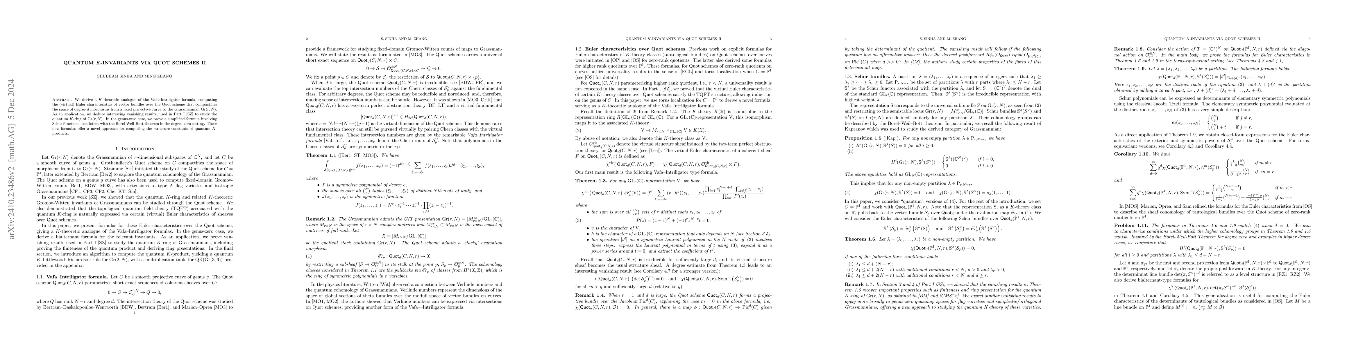 Thumbnail for Quantum $K$-invariants via Quot schemes II