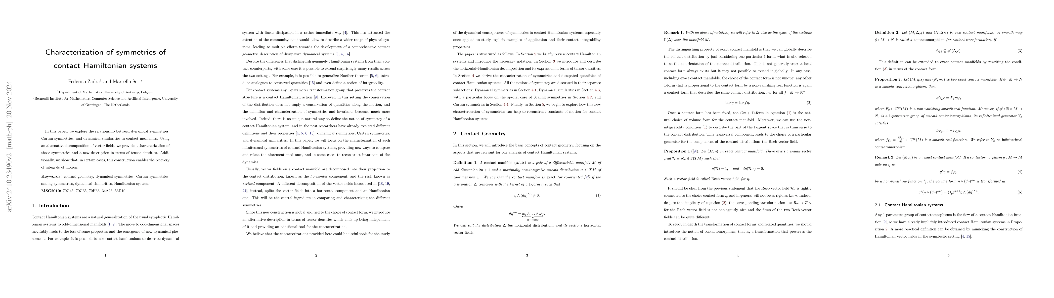 Thumbnail for Characterization of symmetries of contact Hamiltonian systems