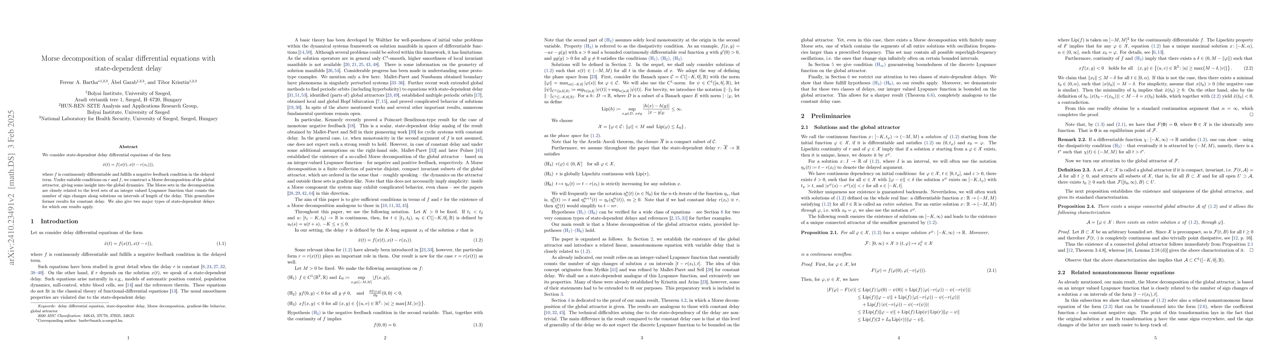 Thumbnail for Morse decomposition of scalar differential equations with
  state-dependent delay
