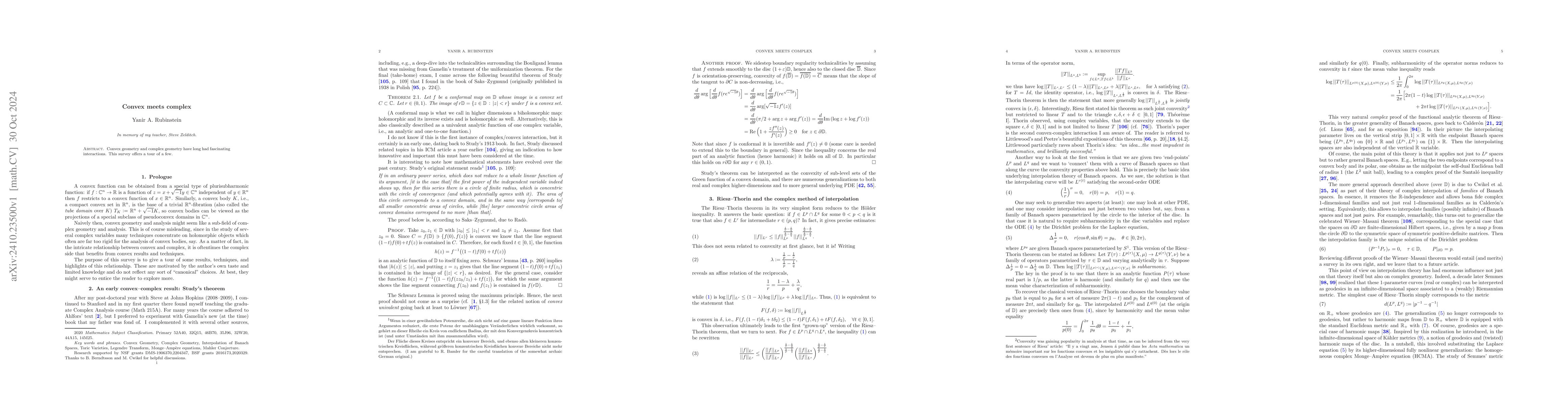 Thumbnail for Convex meets complex