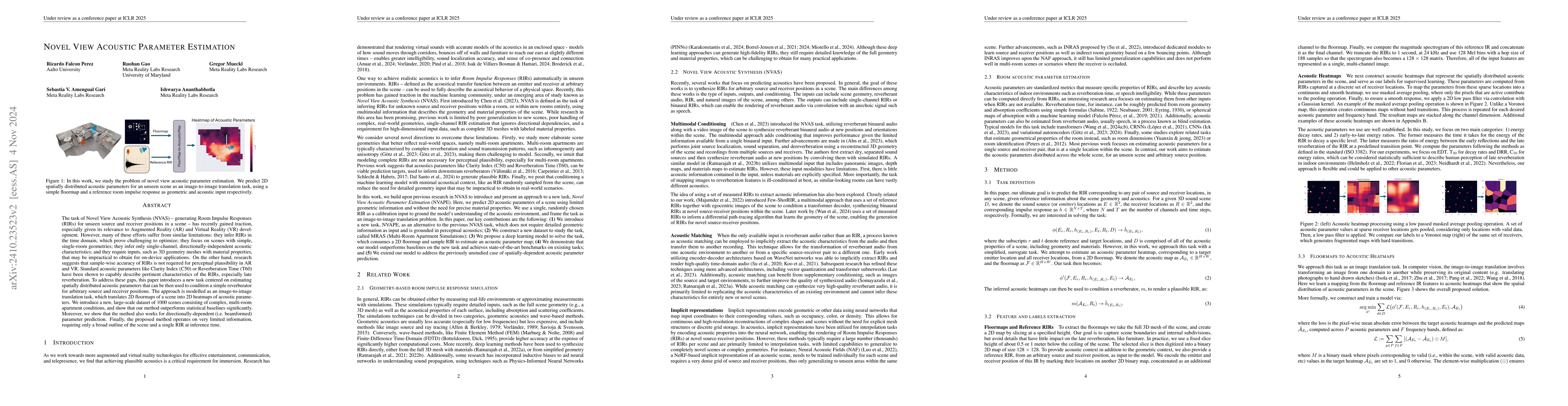 Thumbnail for Novel View Acoustic Parameter Estimation
