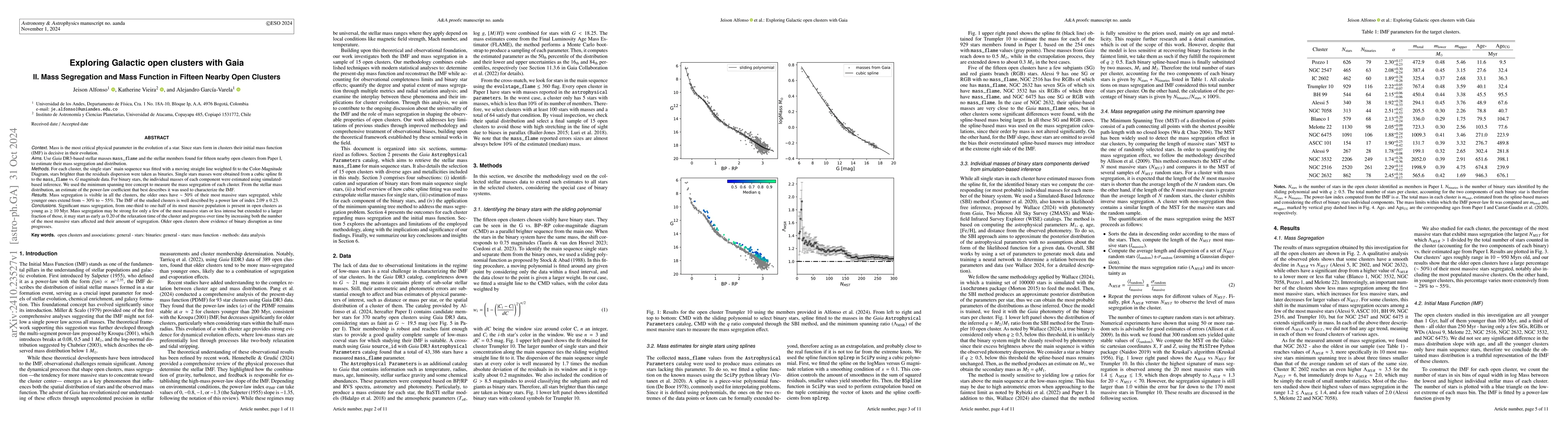 Thumbnail for Exploring Galactic open clusters with Gaia II. Mass Segregation and Mass
  Function in Fifteen Nearby Open Clusters
