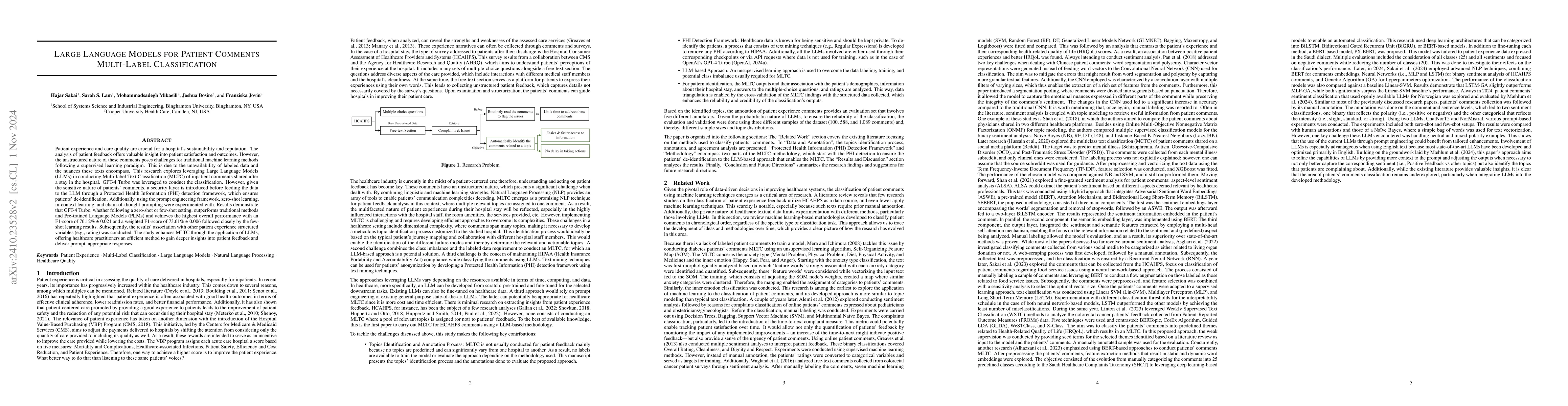 Thumbnail for Large Language Models for Patient Comments Multi-Label Classification