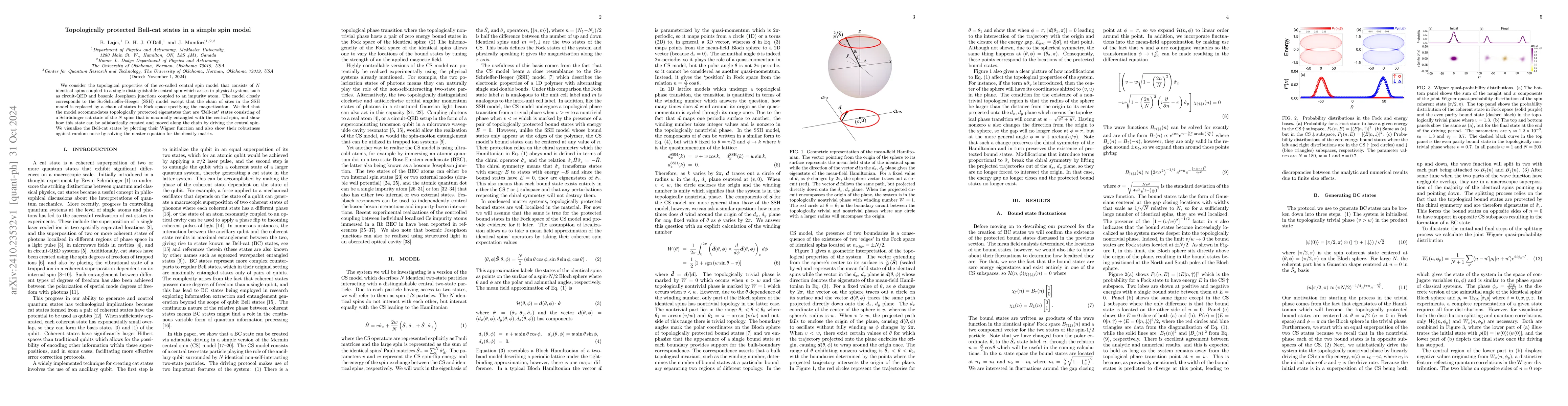 Thumbnail for Topologically protected Bell-cat states in a simple spin model