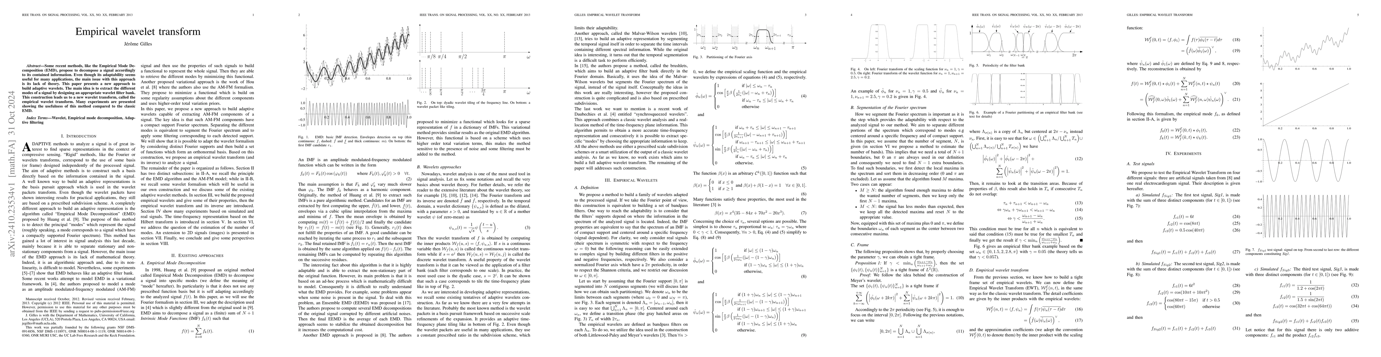 Thumbnail for Empirical wavelet transform