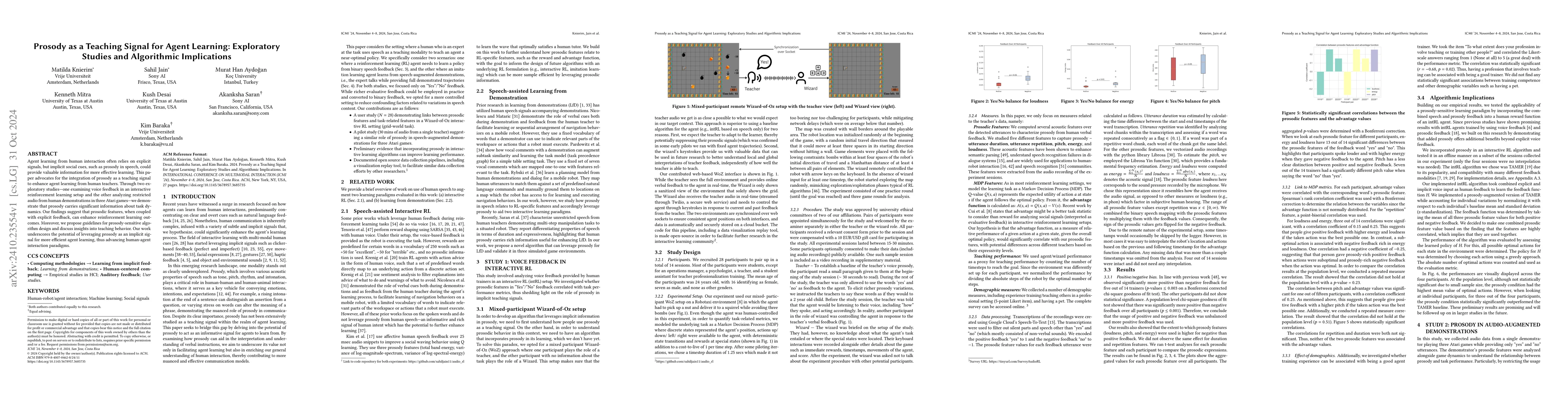 Thumbnail for Prosody as a Teaching Signal for Agent Learning: Exploratory Studies and
  Algorithmic Implications
