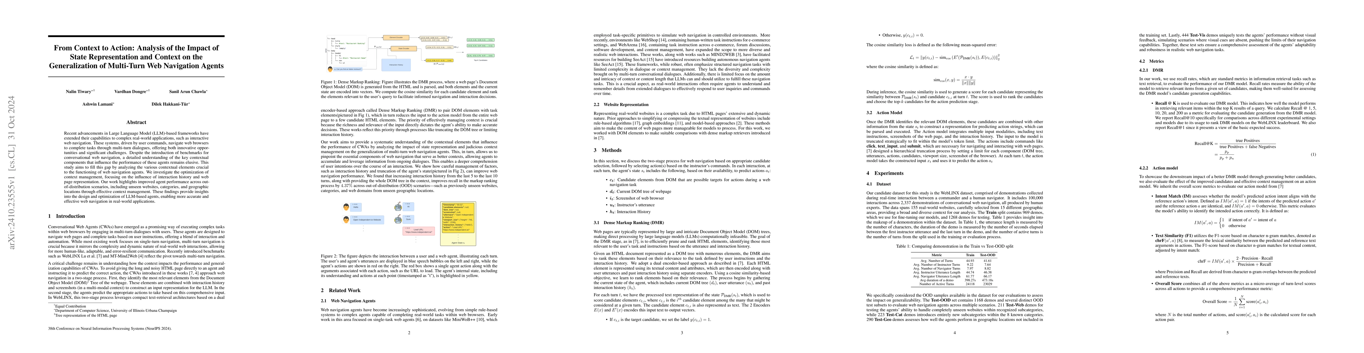 Thumbnail for From Context to Action: Analysis of the Impact of State Representation
  and Context on the Generalization of Multi-Turn Web Navigation Agents