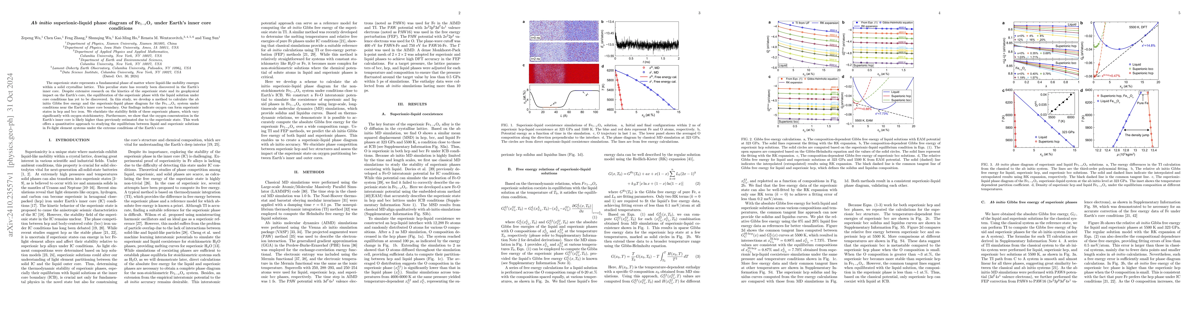 Thumbnail for Ab initio superionic-liquid phase diagram of Fe1-xOx under Earth's inner
  core conditions