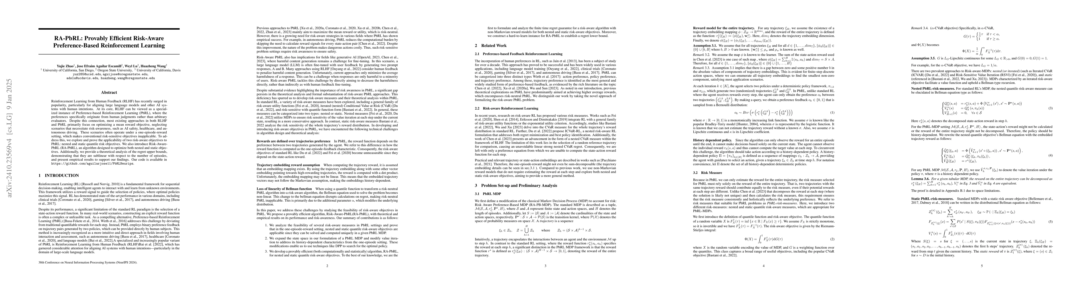 Thumbnail for RA-PbRL: Provably Efficient Risk-Aware Preference-Based Reinforcement
  Learning