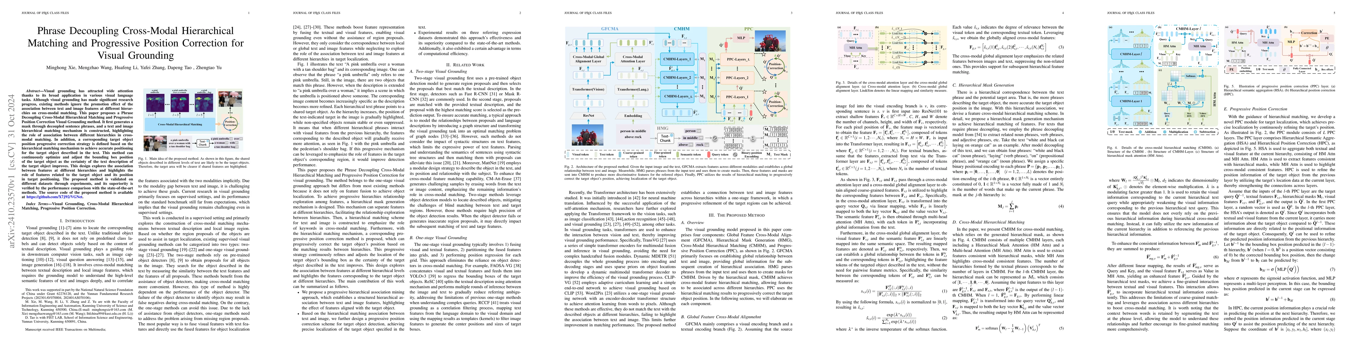 Thumbnail for Phrase Decoupling Cross-Modal Hierarchical Matching and Progressive
  Position Correction for Visual Grounding