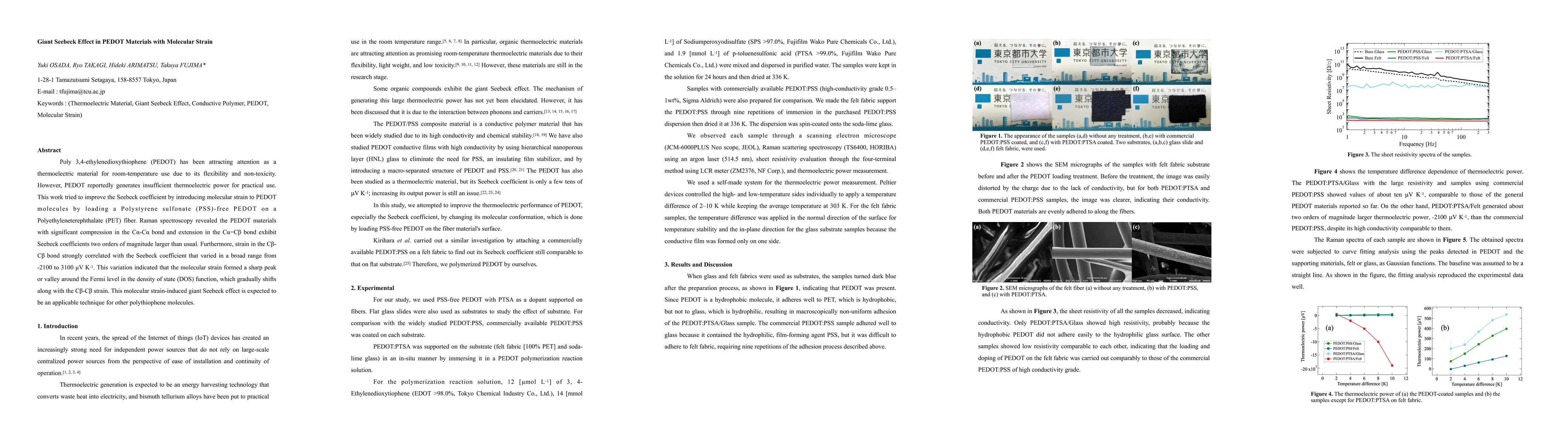 Thumbnail for Giant Seebeck Effect in PEDOT Materials with Molecular Strain