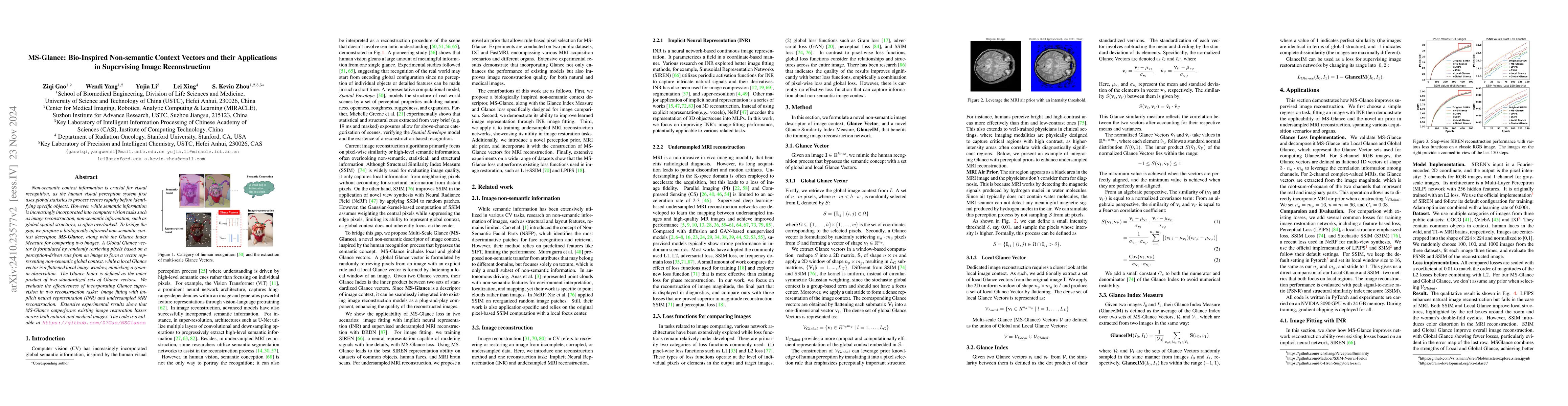 Thumbnail for MS-Glance: Non-semantic context vectors and the applications in
  supervising image reconstruction