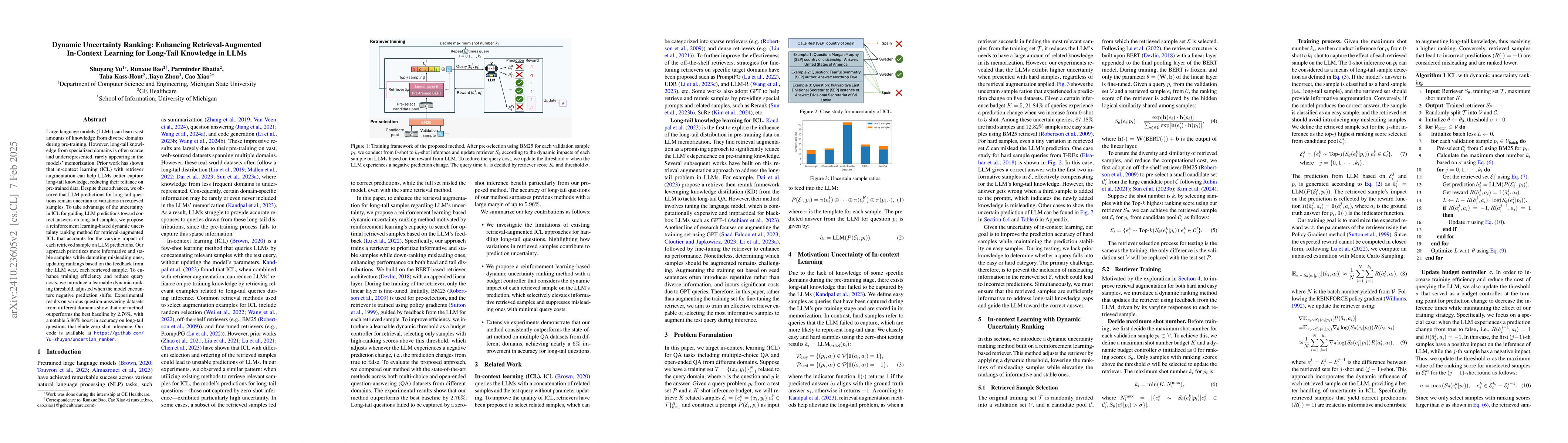 Thumbnail for Dynamic Uncertainty Ranking: Enhancing In-Context Learning for Long-Tail
  Knowledge in LLMs