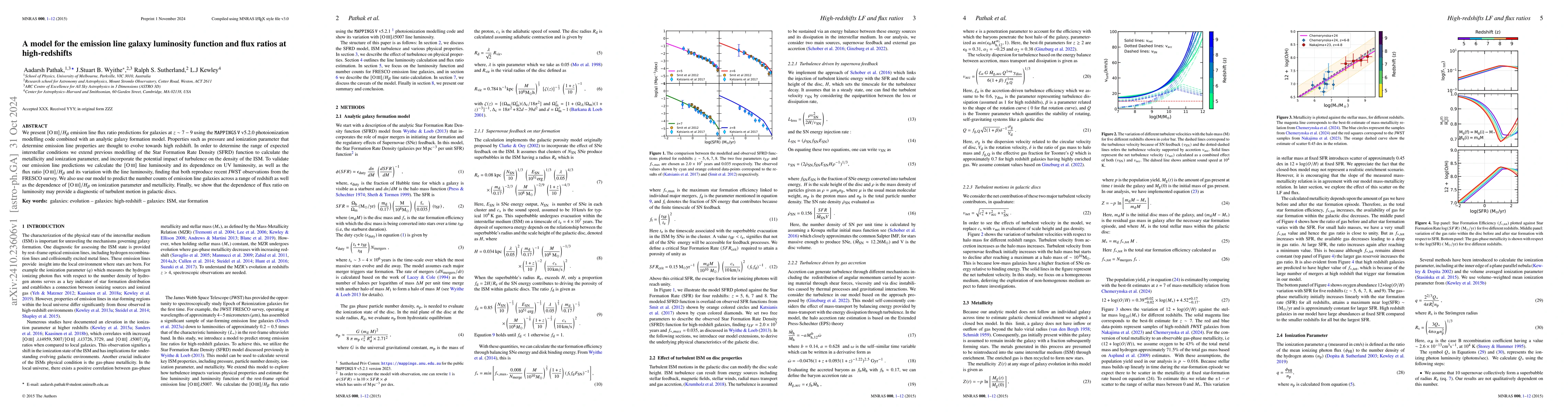 Thumbnail for A model for the emission line galaxy luminosity function and flux ratios
  at high-redshifts