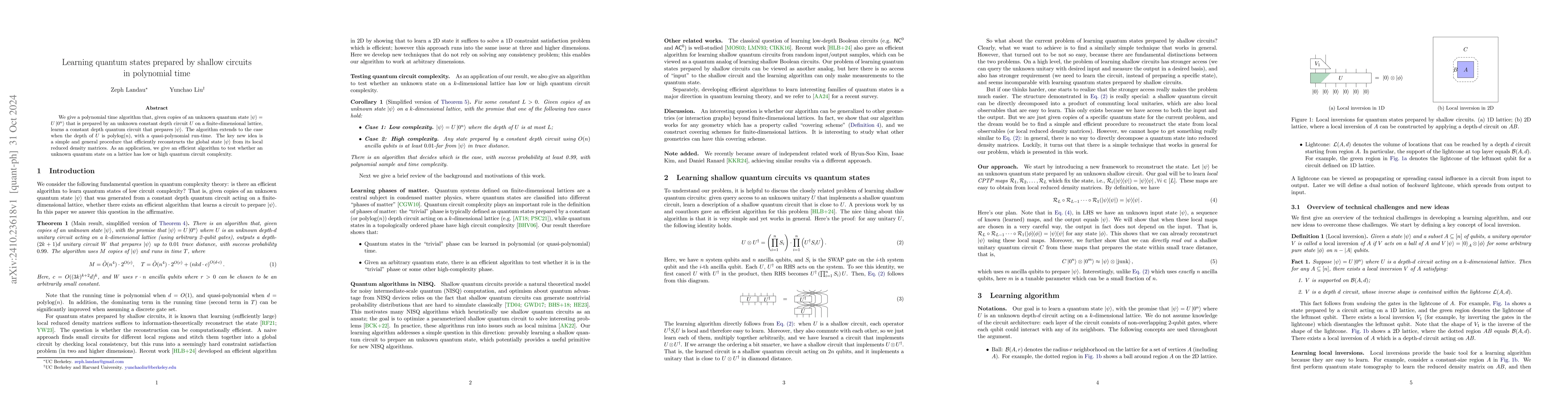 Thumbnail for Learning quantum states prepared by shallow circuits in polynomial time