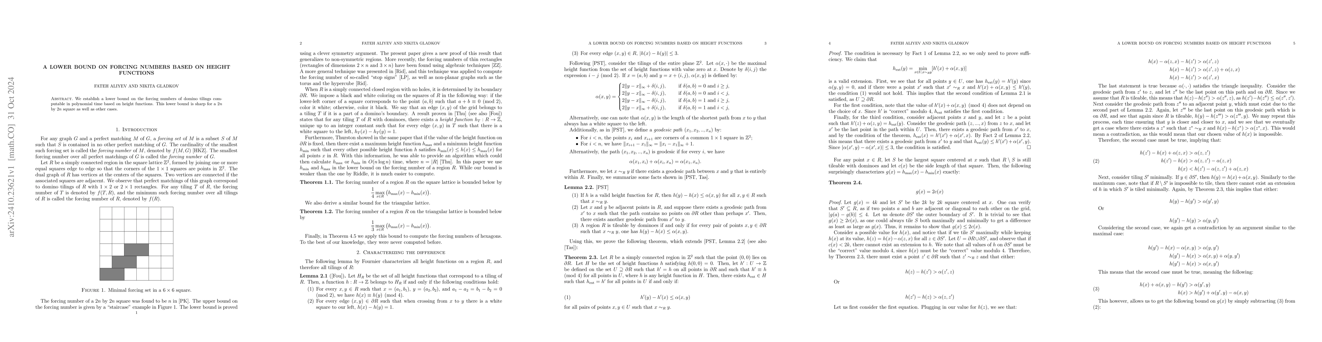 Thumbnail for A lower bound on forcing numbers based on height functions