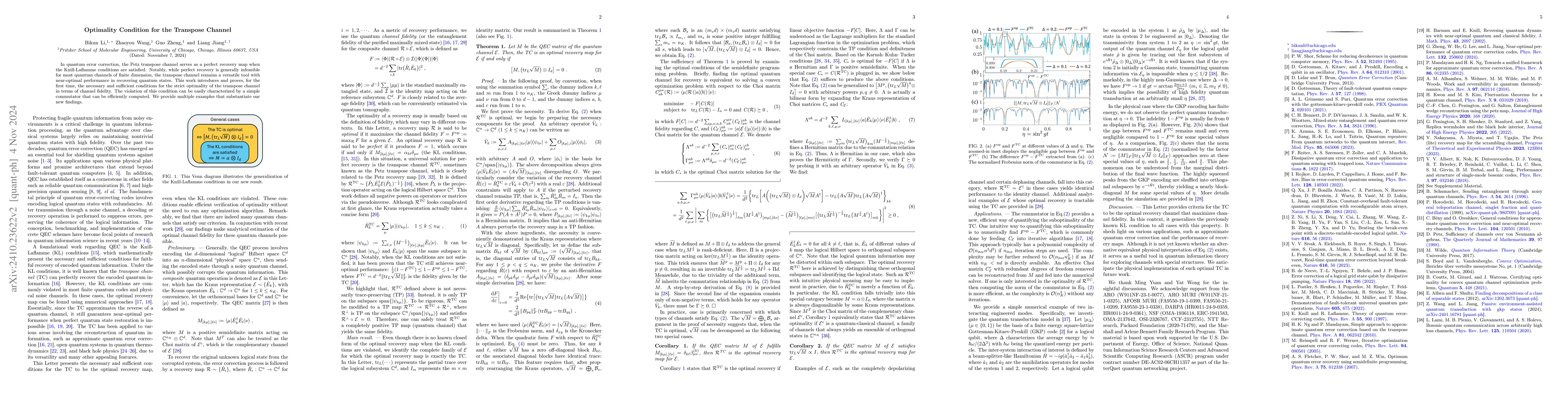 Thumbnail for Optimality Condition for the Transpose Channel