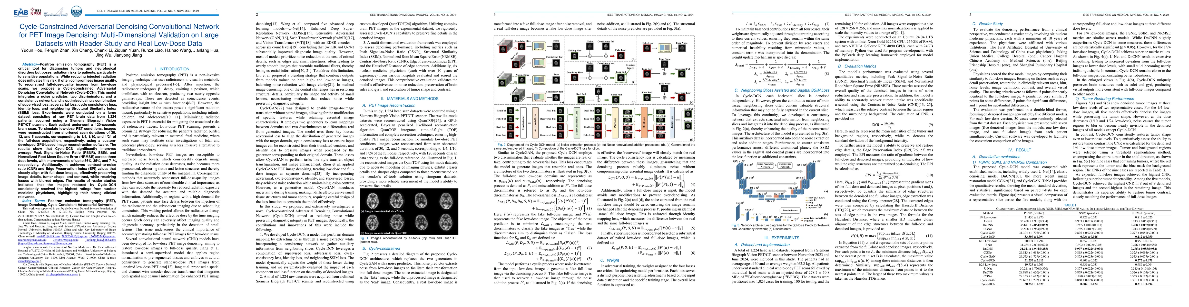 Thumbnail for Cycle-Constrained Adversarial Denoising Convolutional Network for PET
  Image Denoising: Multi-Dimensional Validation on Large Datasets with Reader
  Study and Real Low-Dose Data
