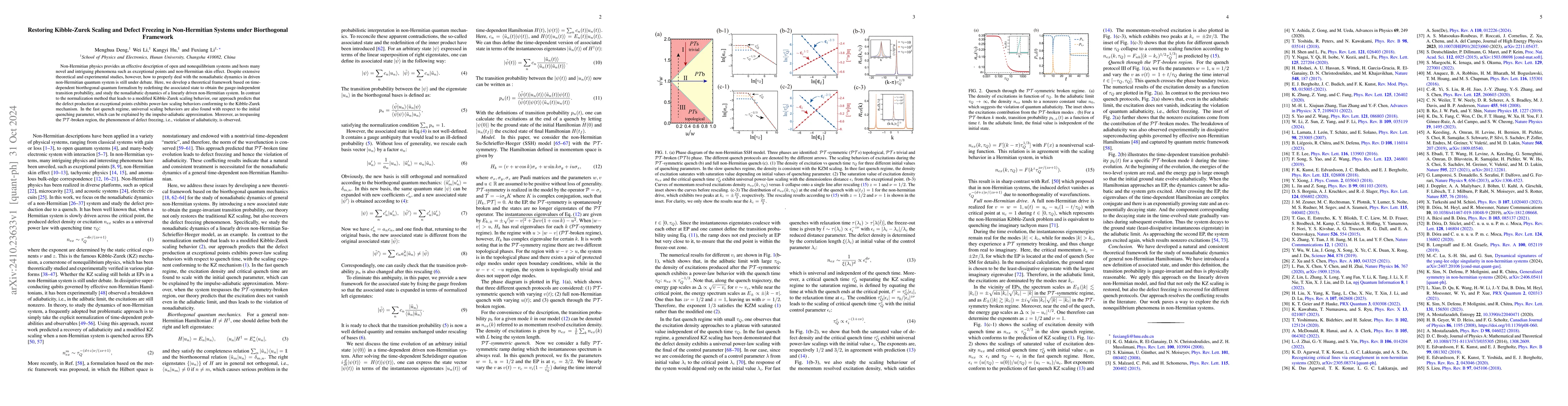 Thumbnail for Restoring Kibble-Zurek Scaling and Defect Freezing in Non-Hermitian
  Systems under Biorthogonal Framework