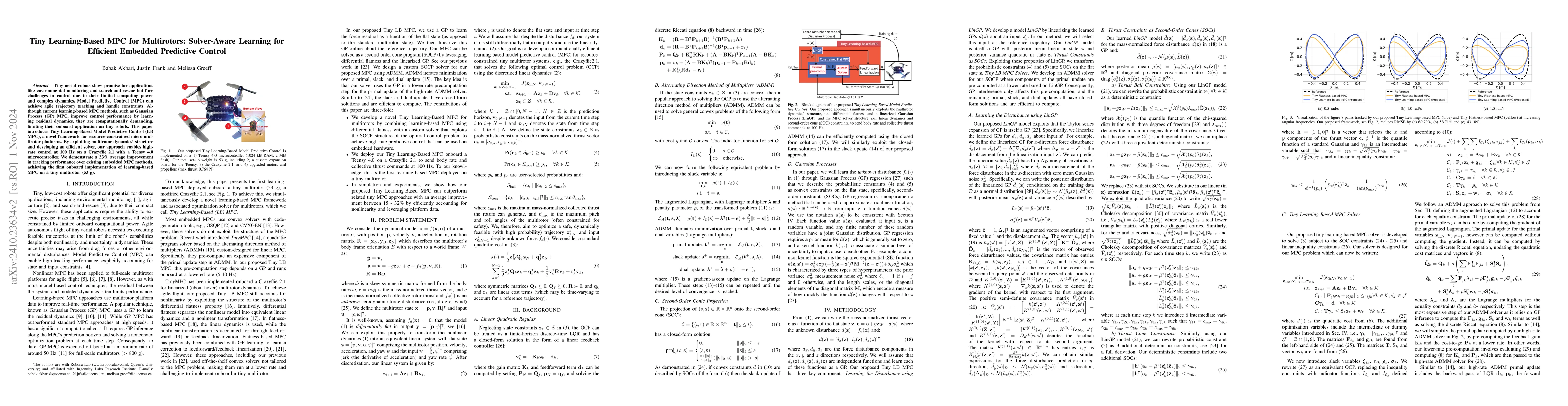 Thumbnail for Tiny Learning-Based MPC for Multirotors: Solver-Aware Learning for
  Efficient Embedded Predictive Control