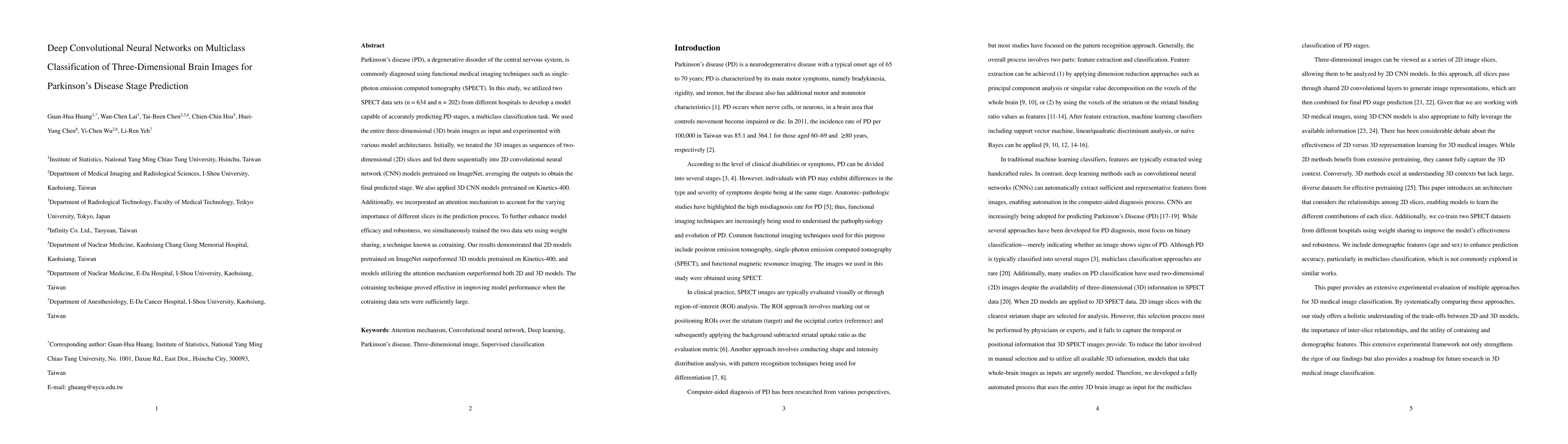 Thumbnail for Deep Convolutional Neural Networks on Multiclass Classification of
  Three-Dimensional Brain Images for Parkinson's Disease Stage Prediction
