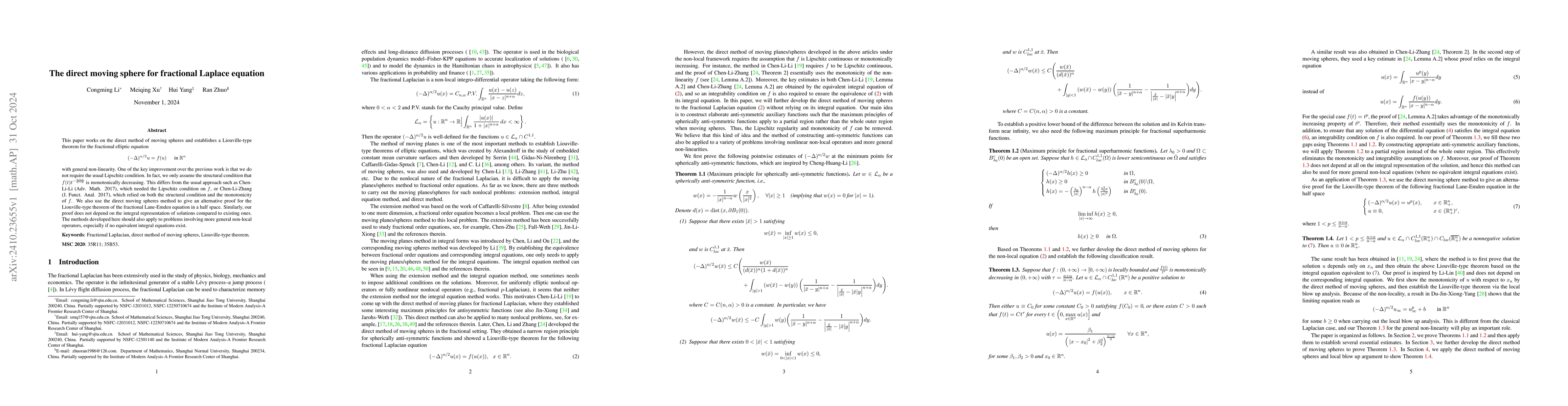 Thumbnail for The direct moving sphere for fractional Laplace equation