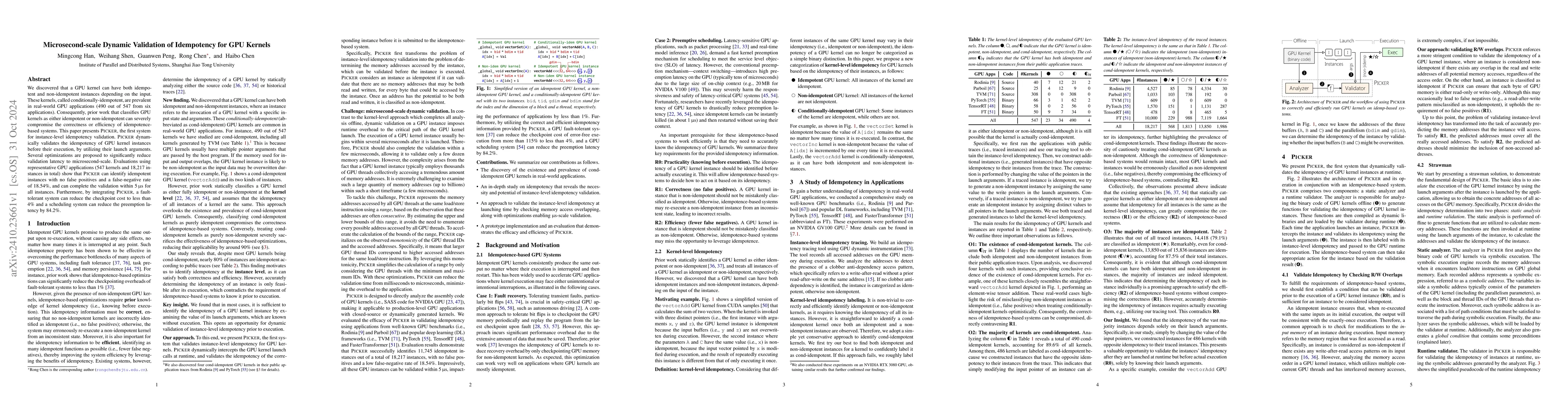 Thumbnail for Microsecond-scale Dynamic Validation of Idempotency for GPU Kernels