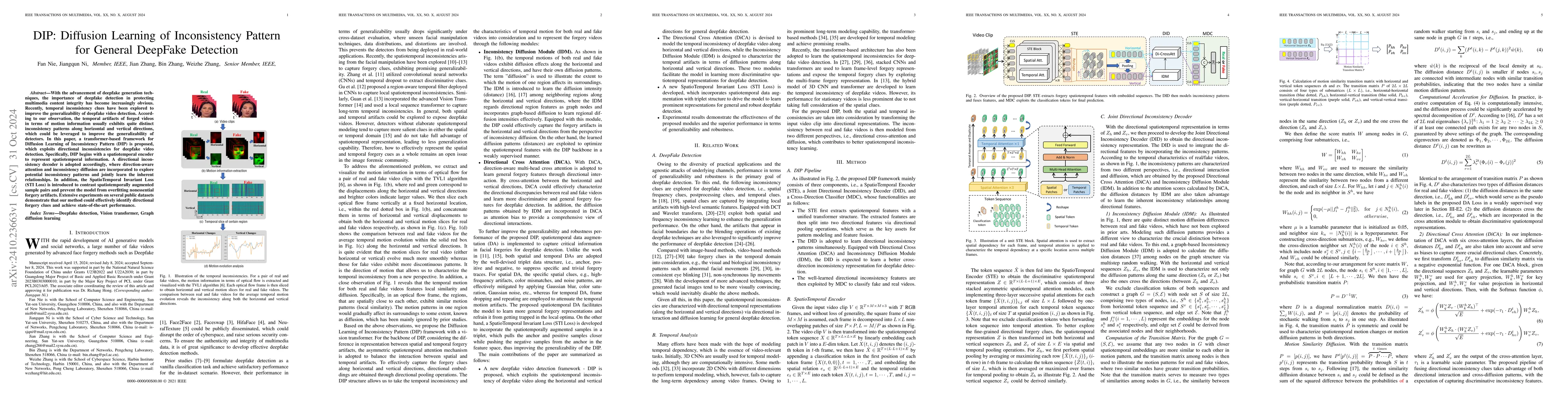 Thumbnail for DIP: Diffusion Learning of Inconsistency Pattern for General DeepFake
  Detection