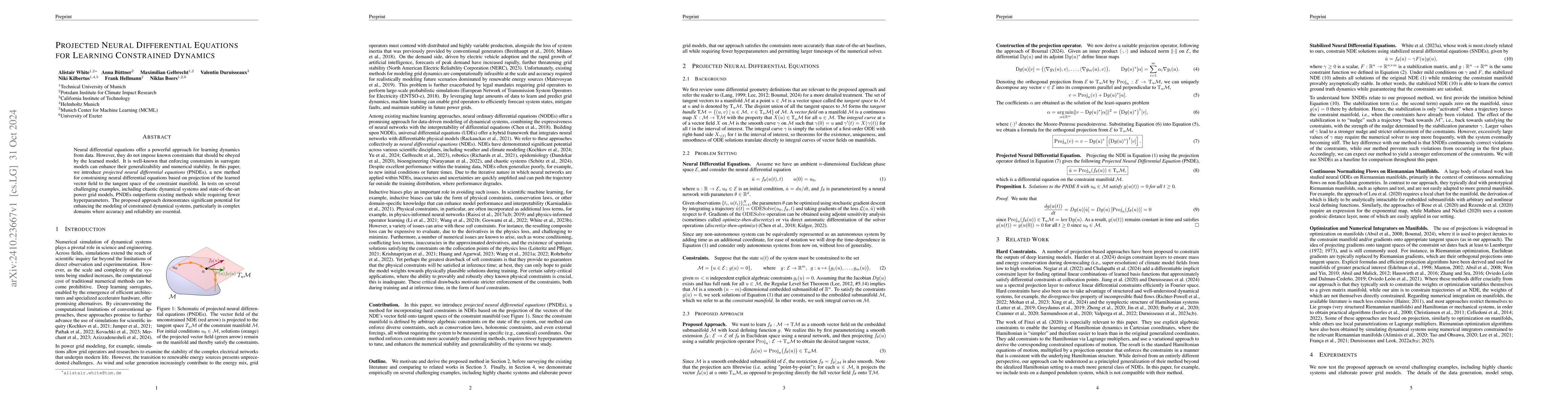 Thumbnail for Projected Neural Differential Equations for Learning Constrained
  Dynamics