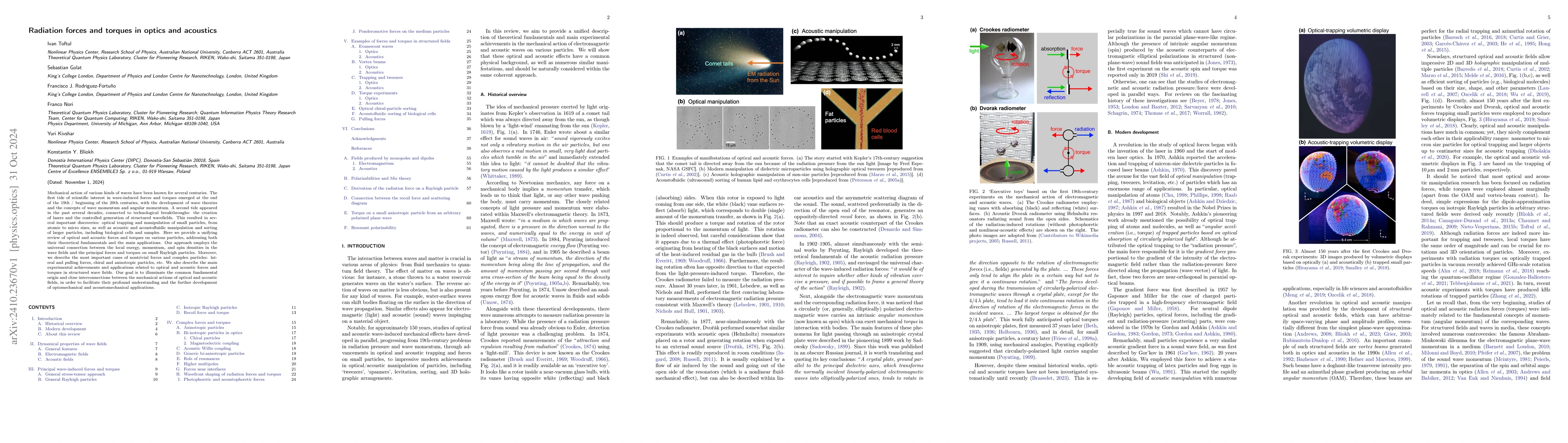 Thumbnail for Radiation forces and torques in optics and acoustics