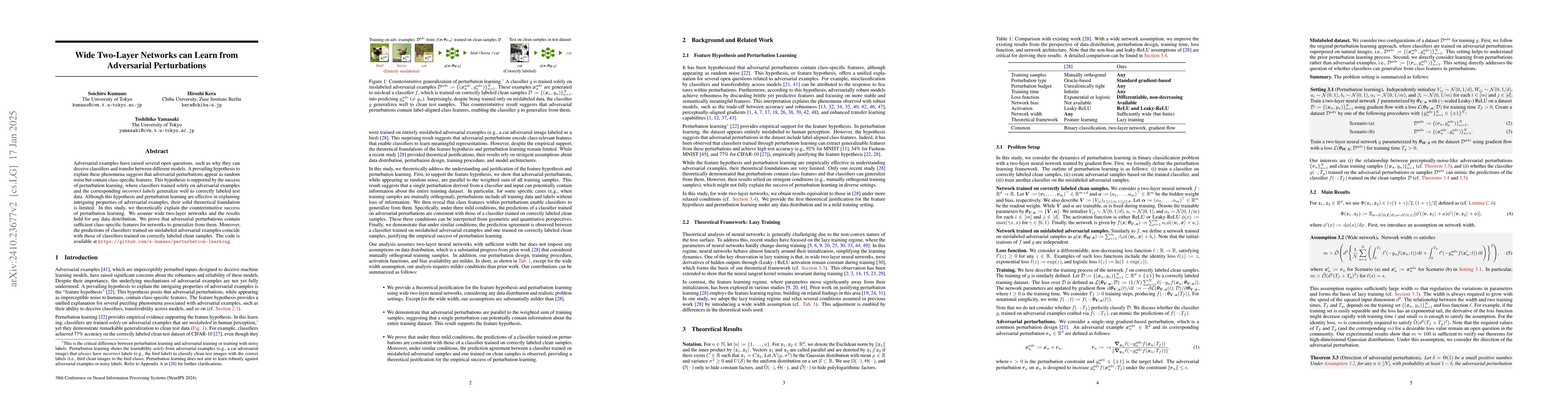 Thumbnail for Wide Two-Layer Networks can Learn from Adversarial Perturbations