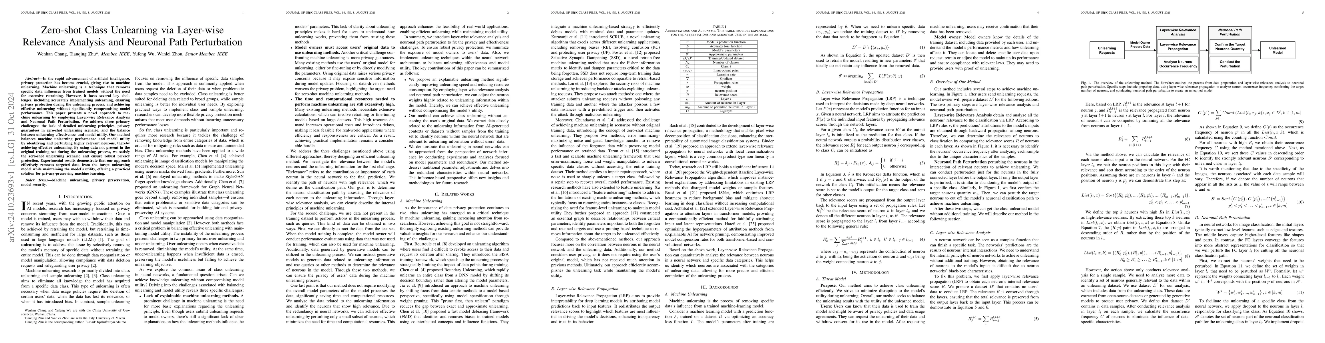 Thumbnail for Zero-shot Class Unlearning via Layer-wise Relevance Analysis and
  Neuronal Path Perturbation
