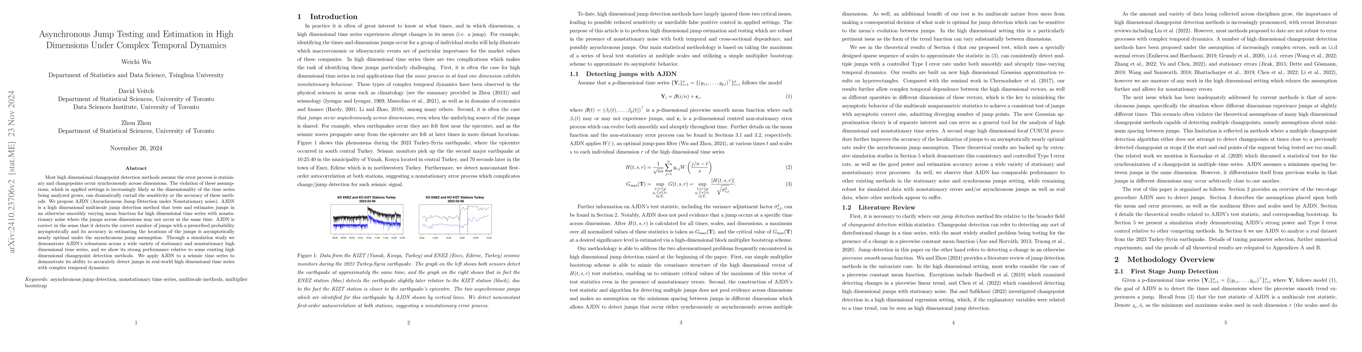 Thumbnail for Asynchronous Jump Testing and Estimation in High Dimensions Under
  Complex Temporal Dynamics