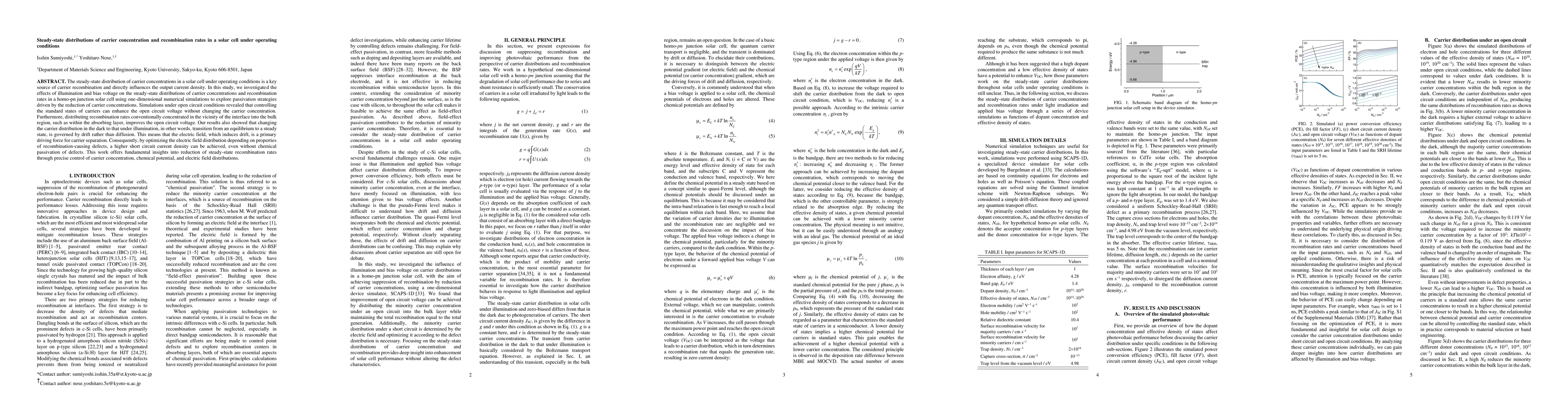 Thumbnail for Steady-state distributions of carrier concentration and recombination
  rates in a solar cell under operating conditions
