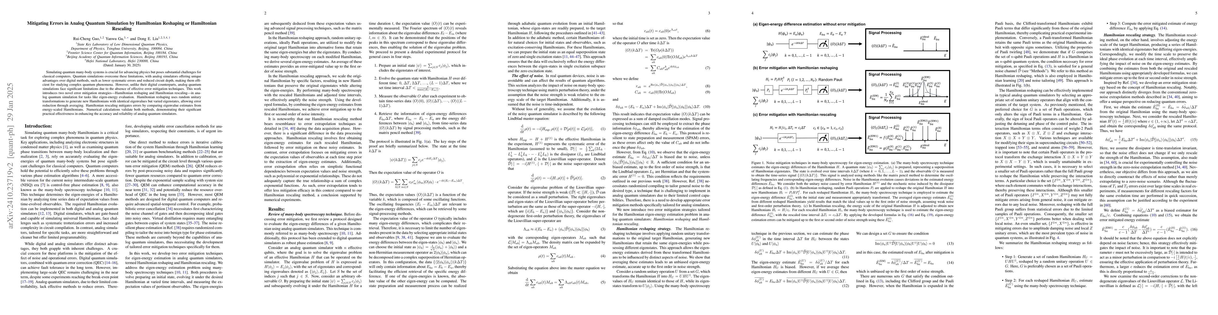 Thumbnail for Mitigating Errors in Analog Quantum Simulation by Hamiltonian Reshaping
  or Hamiltonian Rescaling