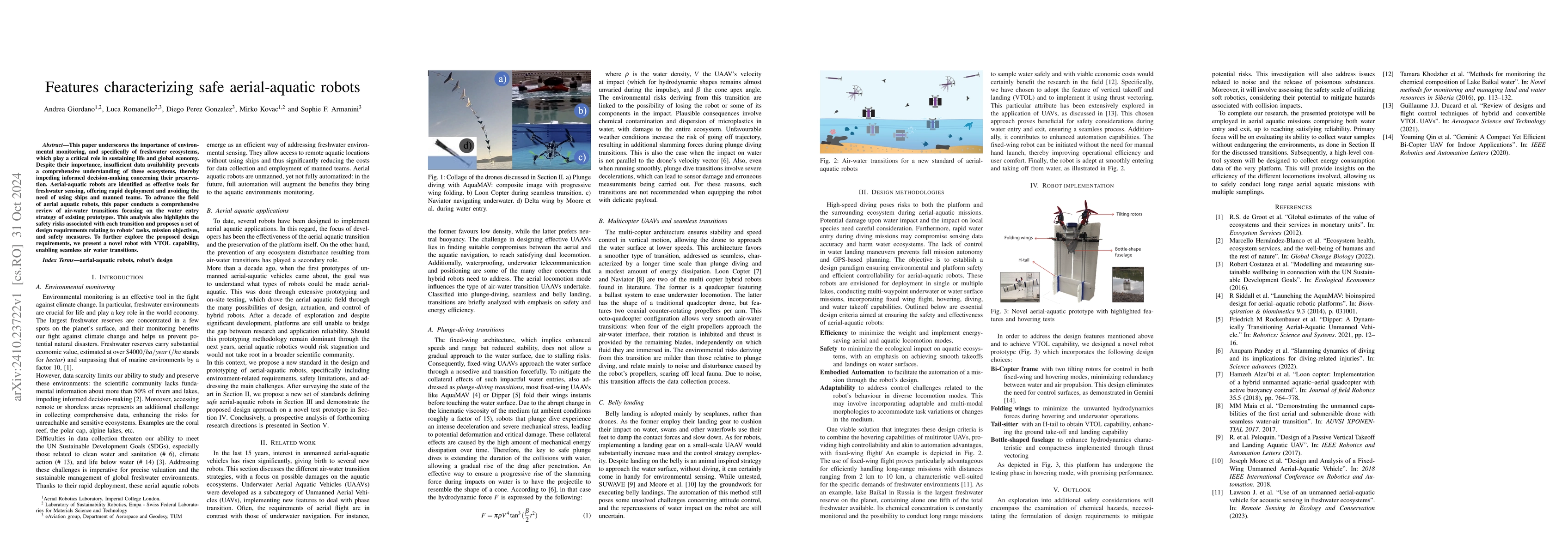 Thumbnail for Features characterizing safe aerial-aquatic robots