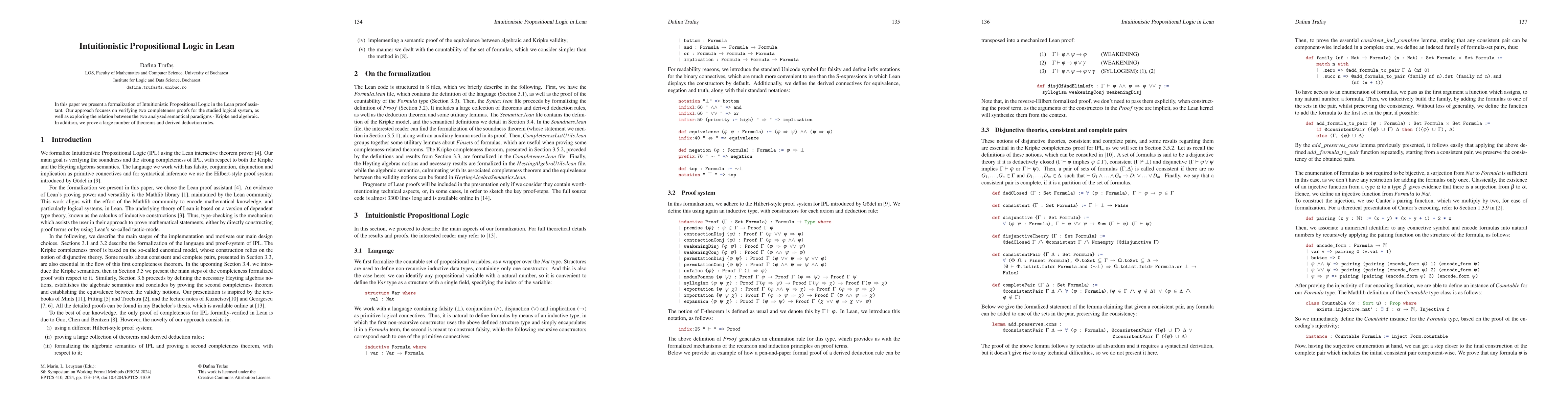 Thumbnail for Intuitionistic Propositional Logic in Lean