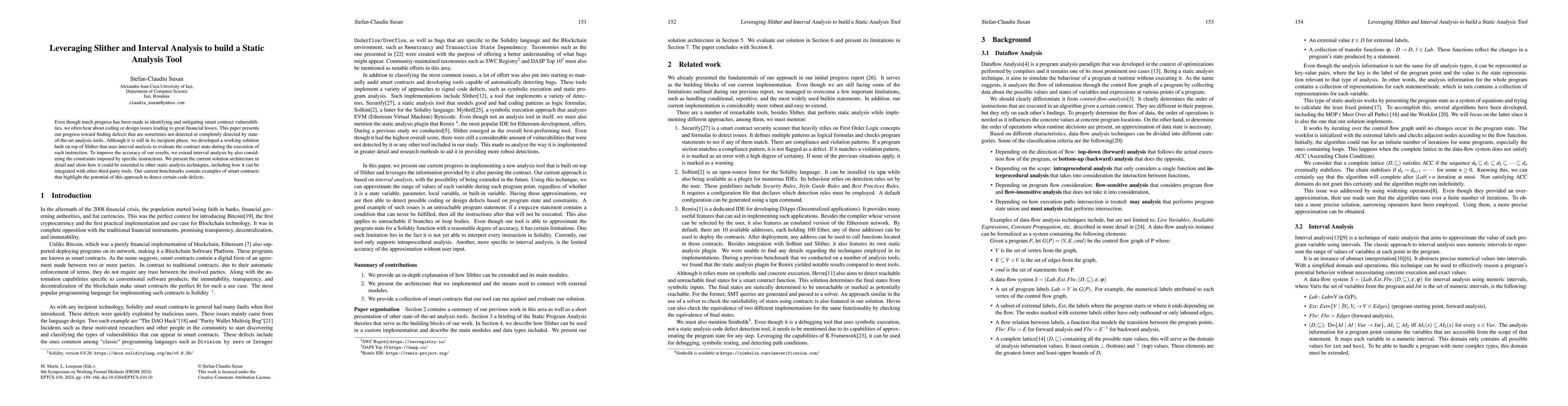 Thumbnail for Leveraging Slither and Interval Analysis to build a Static Analysis Tool