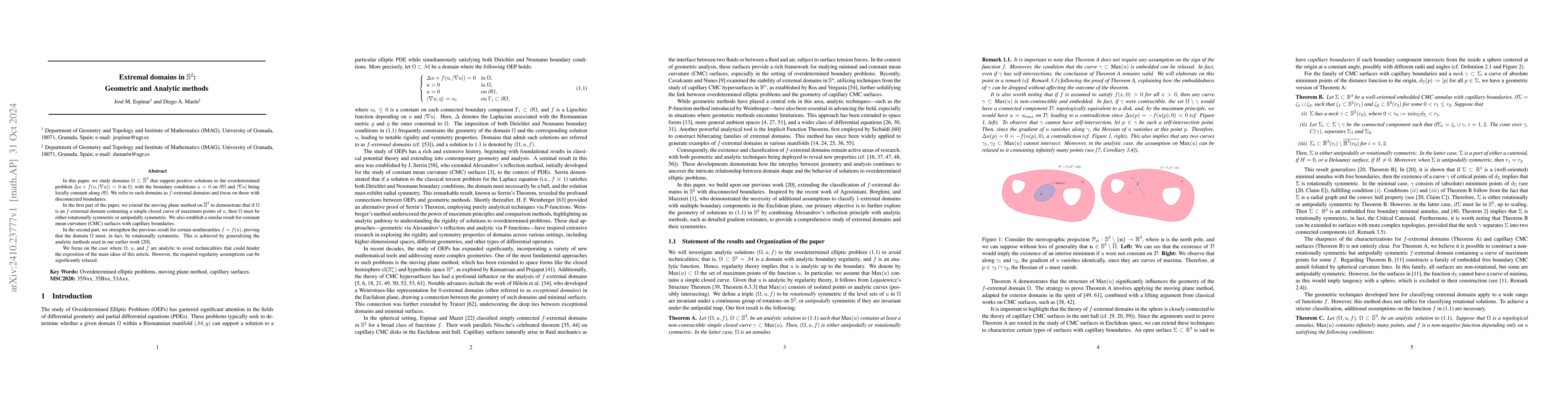 Thumbnail for Extremal domains in $\mathbb{S}^2$: Geometric and Analytic methods