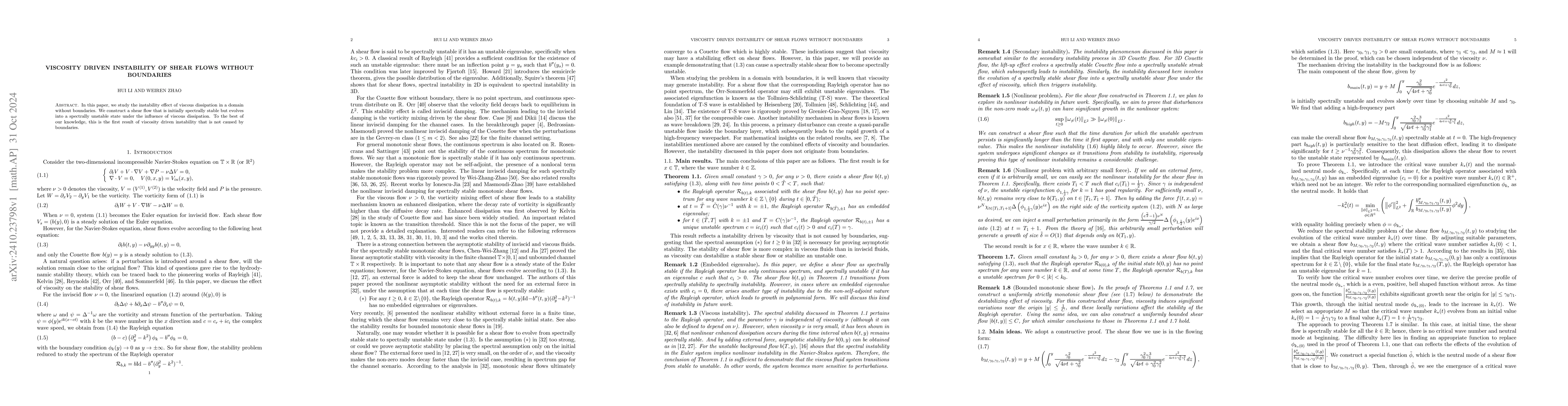 Thumbnail for Viscosity driven instability of shear flows without boundaries