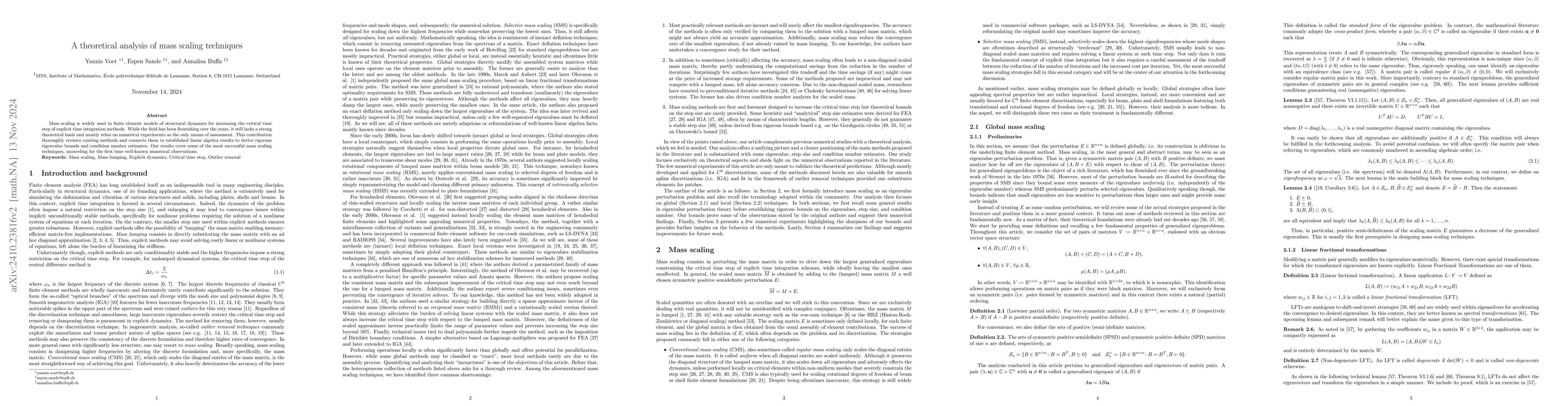 Thumbnail for A theoretical analysis of mass scaling techniques