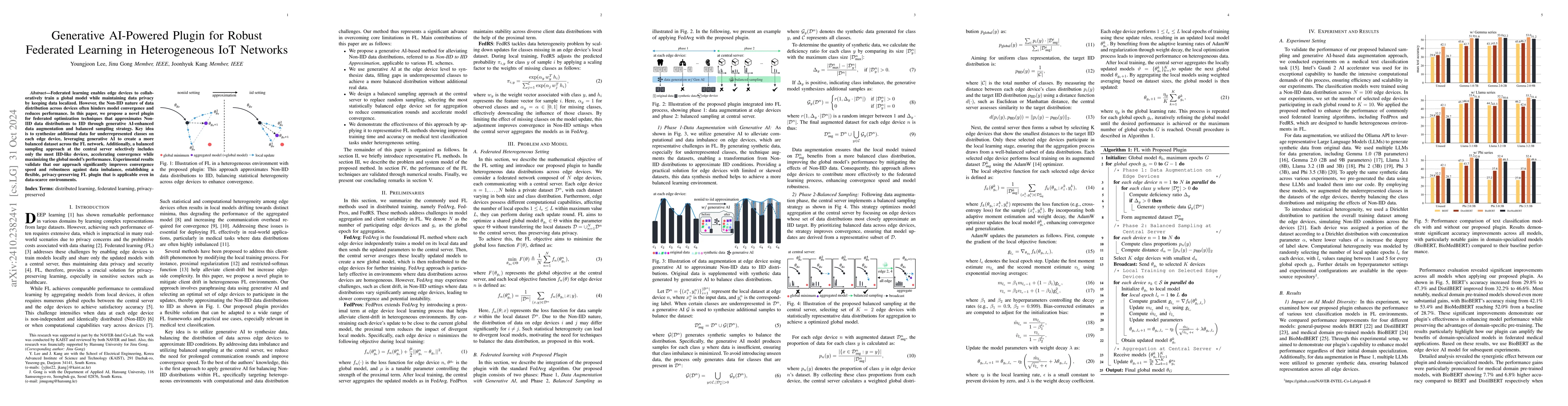 Thumbnail for Generative AI-Powered Plugin for Robust Federated Learning in
  Heterogeneous IoT Networks