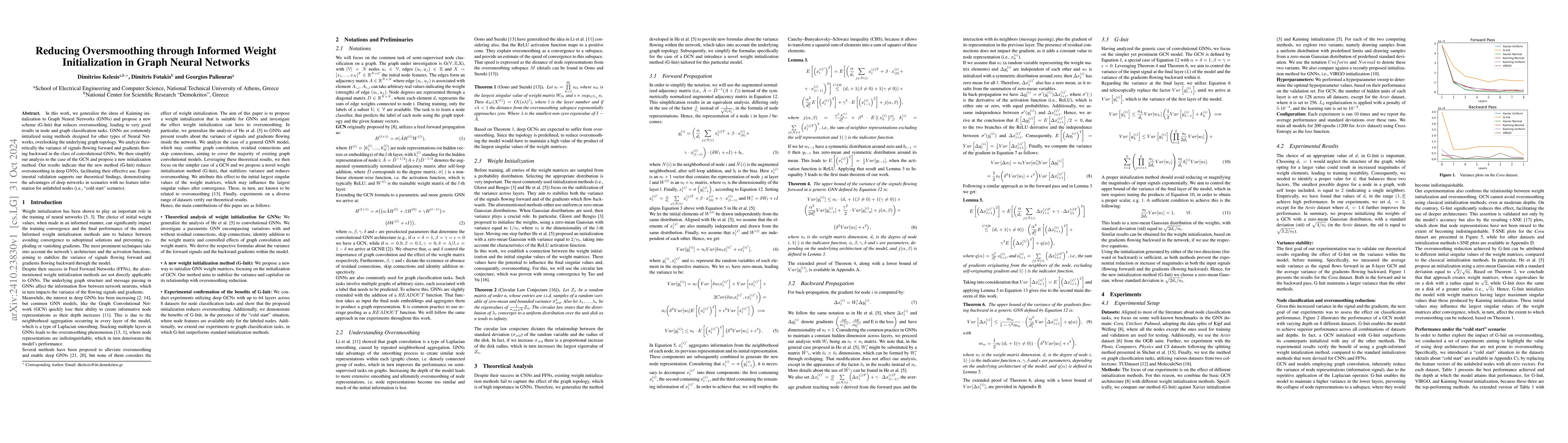 Thumbnail for Reducing Oversmoothing through Informed Weight Initialization in Graph
  Neural Networks