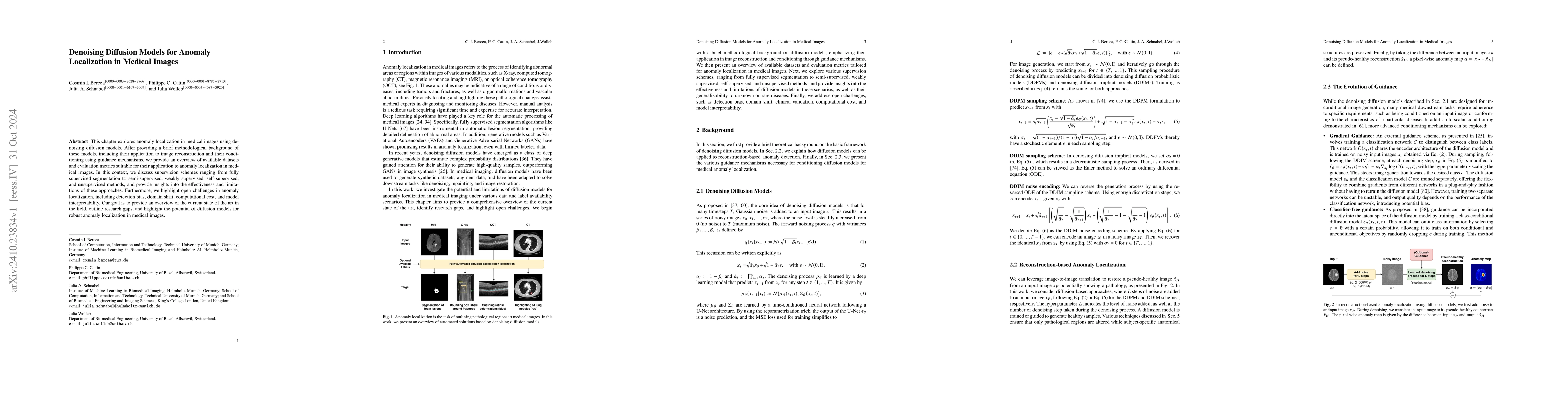 Thumbnail for Denoising Diffusion Models for Anomaly Localization in Medical Images
