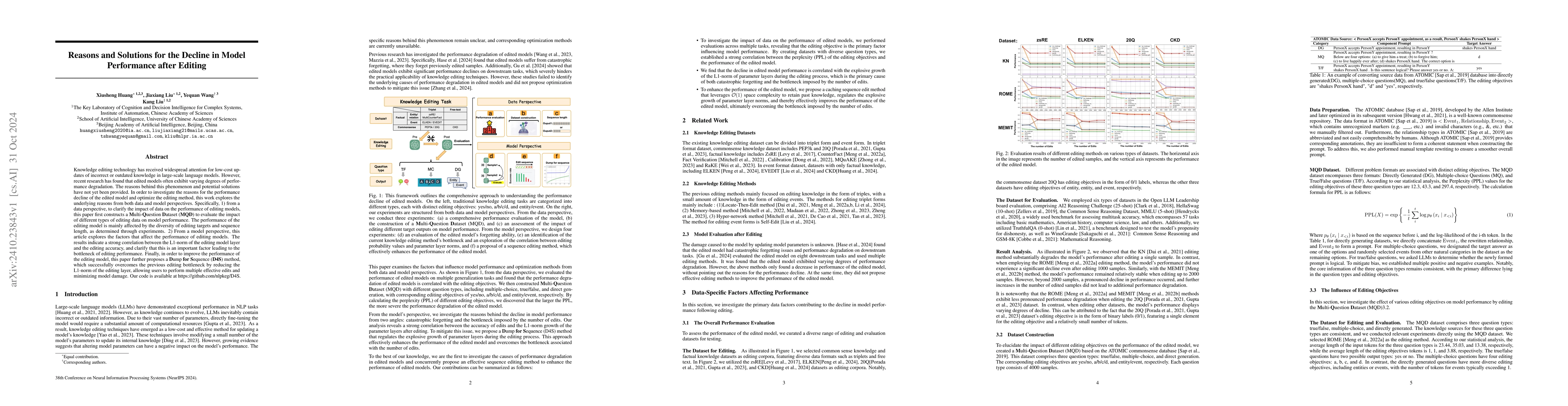 Thumbnail for Reasons and Solutions for the Decline in Model Performance after Editing