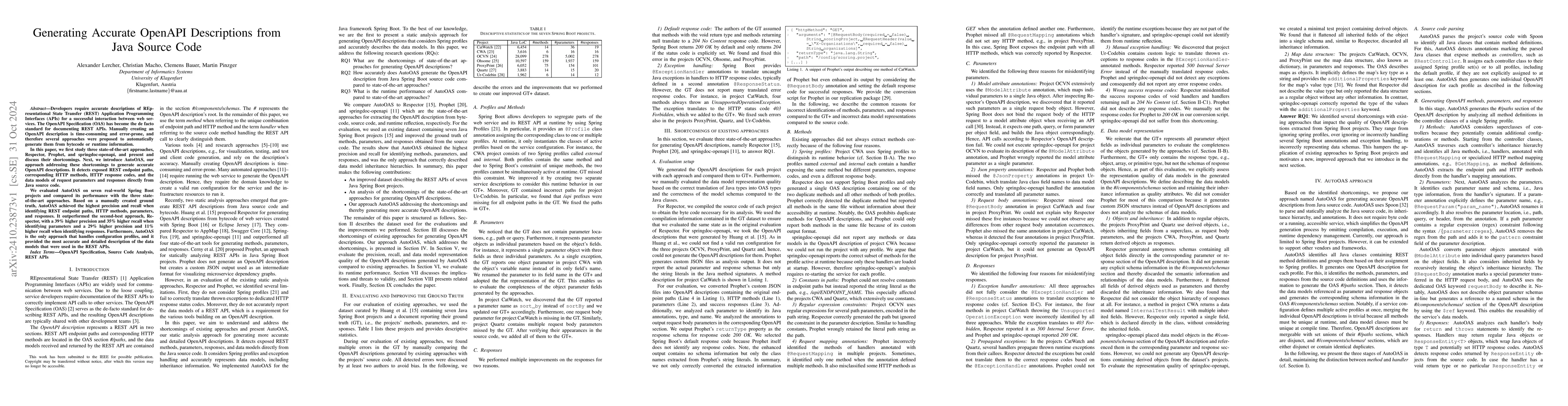 Thumbnail for Generating Accurate OpenAPI Descriptions from Java Source Code