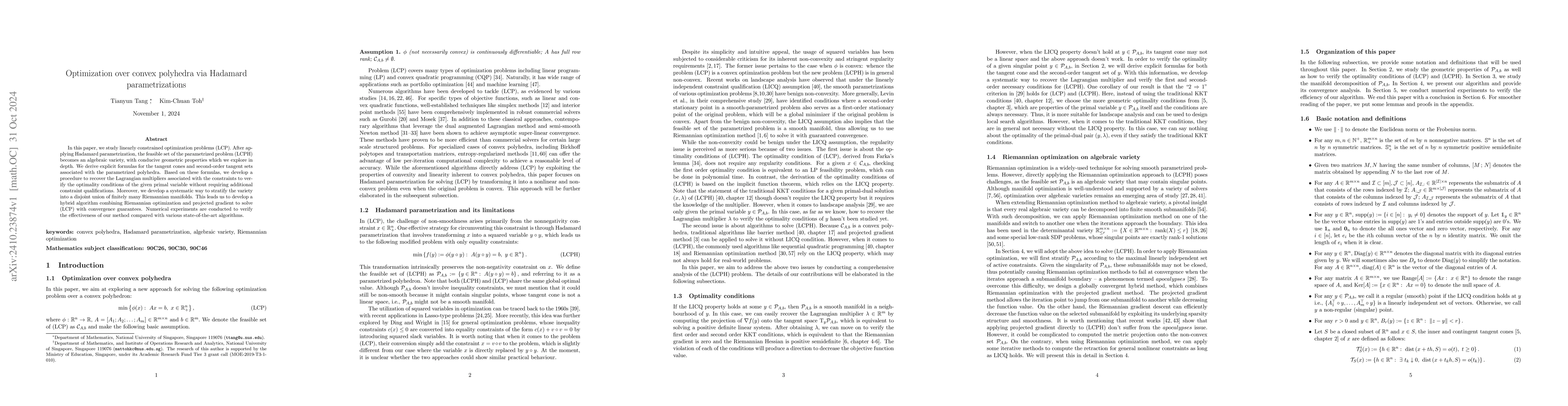 Thumbnail for Optimization over convex polyhedra via Hadamard parametrizations