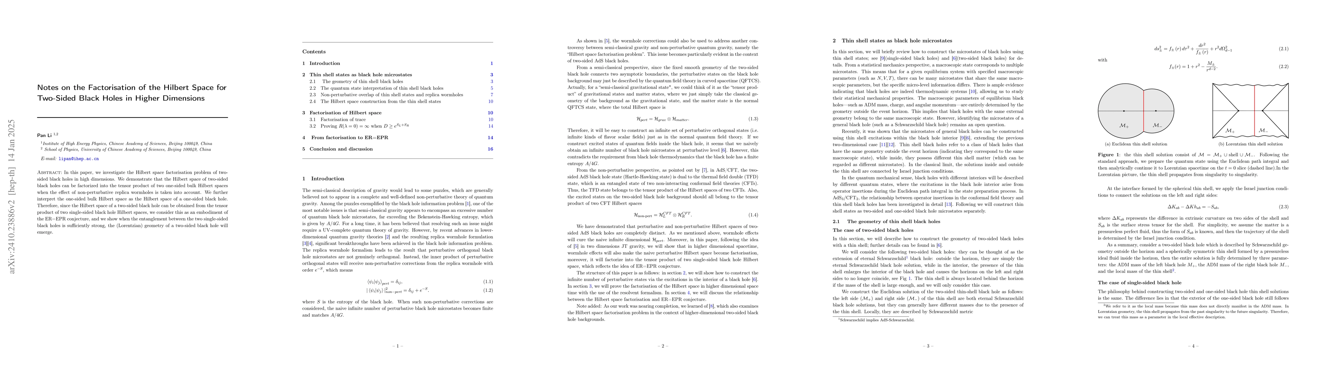Thumbnail for Notes on the Factorisation of the Hilbert Space for Two-Sided Black
  Holes in Higher Dimensions