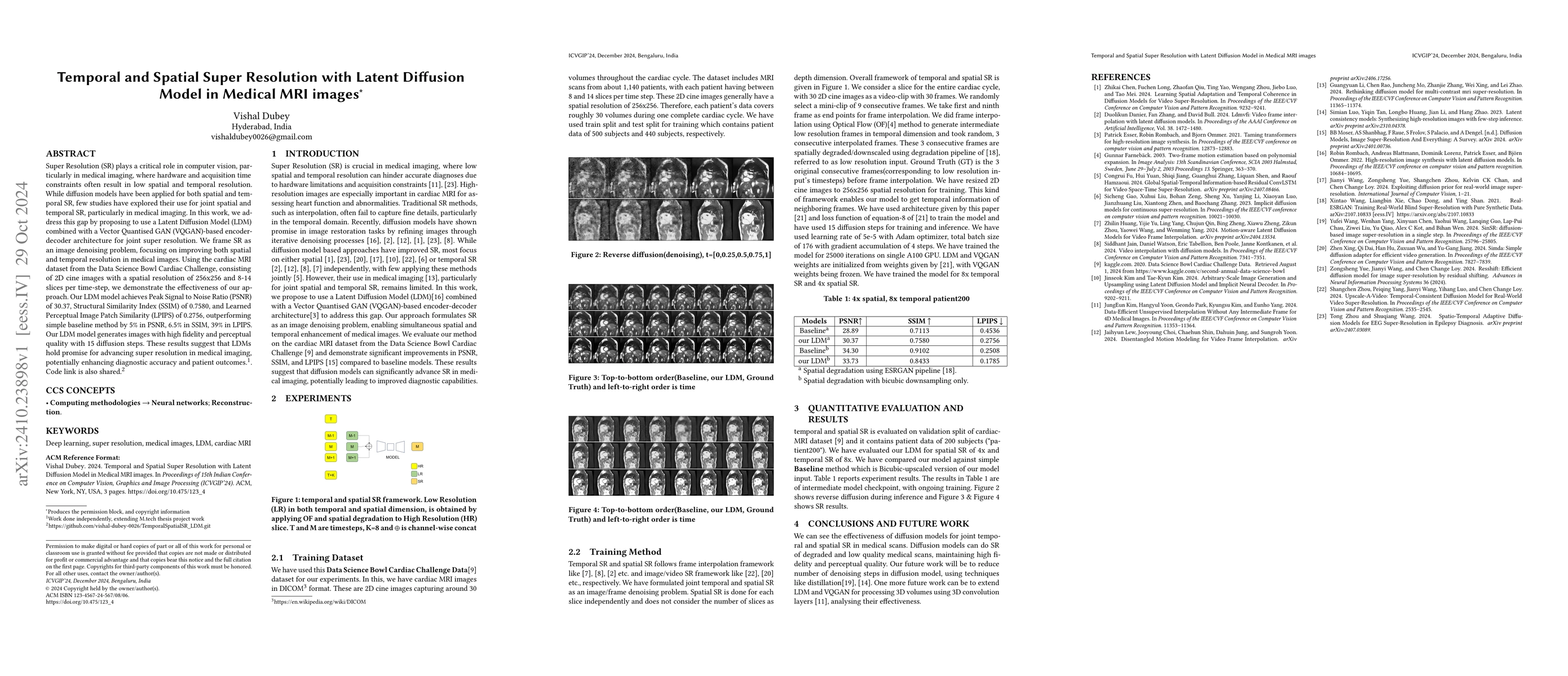 Thumbnail for Temporal and Spatial Super Resolution with Latent Diffusion Model in
  Medical MRI images