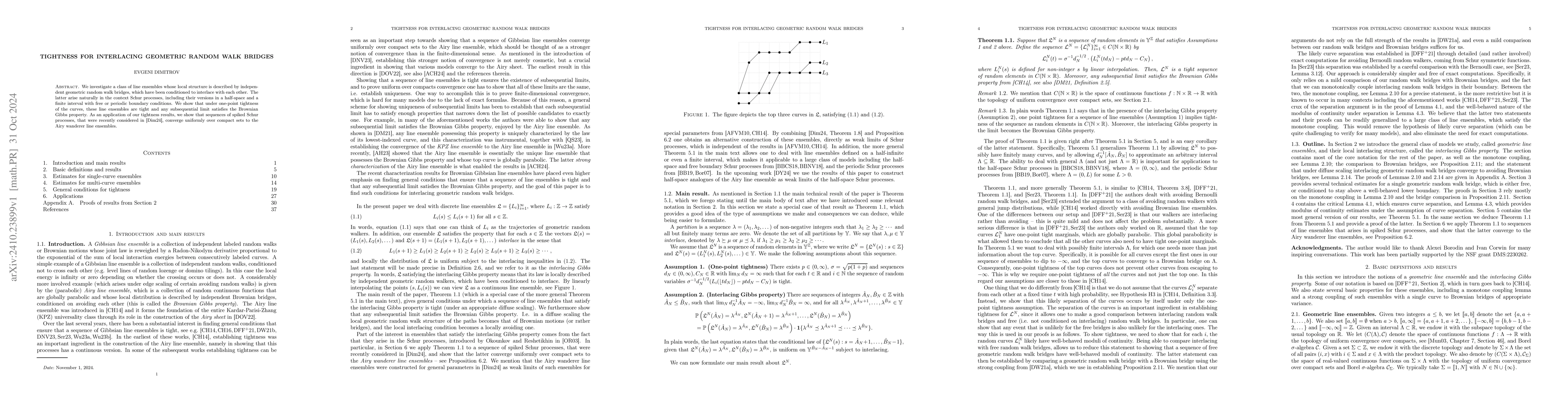 Thumbnail for Tightness for interlacing geometric random walk bridges